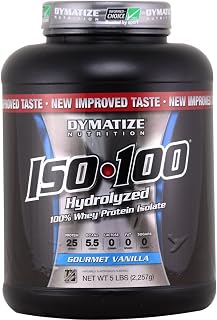 Dymatize ISO 100 Post Workout and Recovery Supplements, Gourmet Vanilla, 5 lbs (Pack of 6)