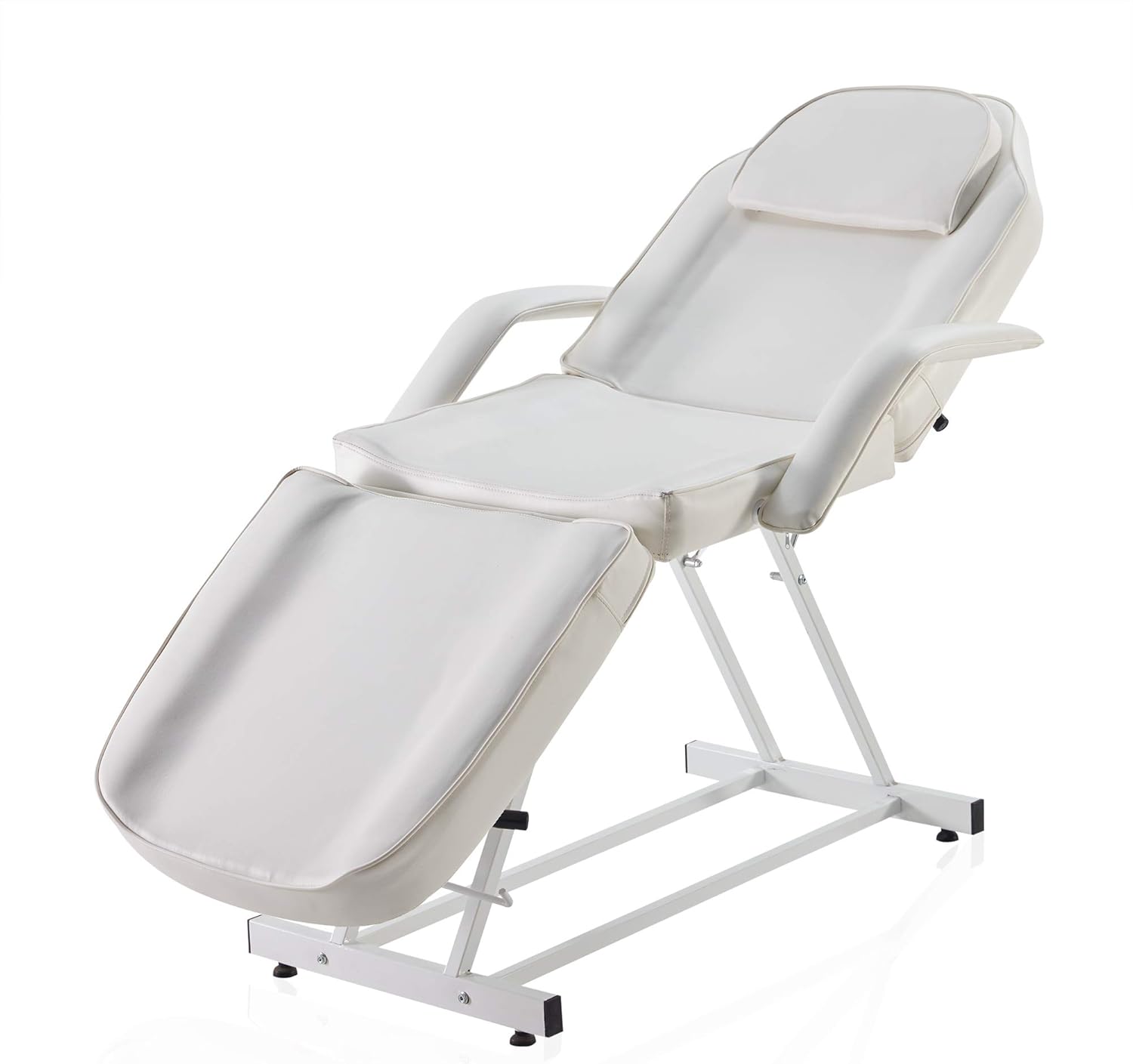 Bellavie Adjustable Table Chair Salon Bed for Professional Massage Facial Lash Beauty Treatment Spa Tattoo Eyelash Microblading Esthetician Equipment - White