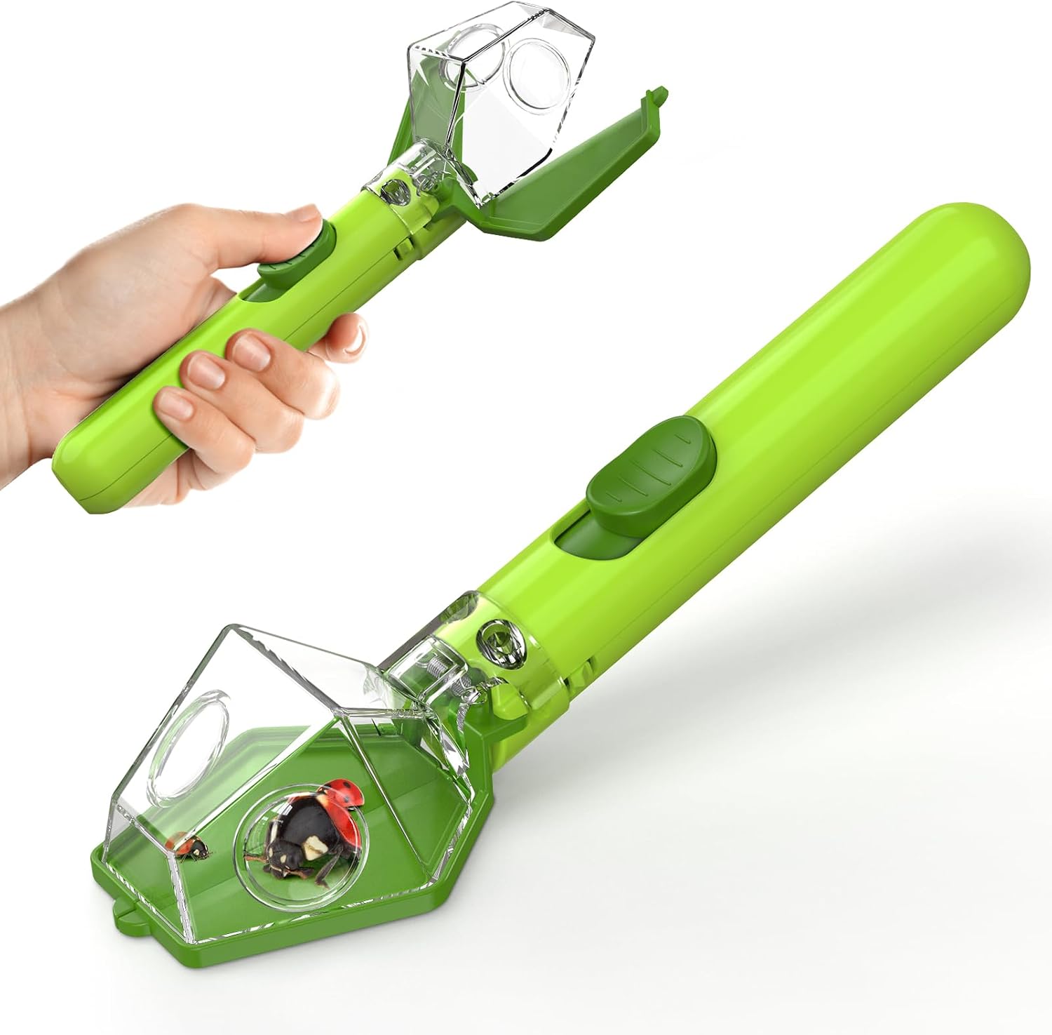 Bug Catcher for Kids, Insect Trap Kit with 6X Magnifier, STEM Educational Exploration Toys Gifts for Adult and Boys Girls, Catch Ladybugs, Butterflies, Dragonflies, Spider, Green