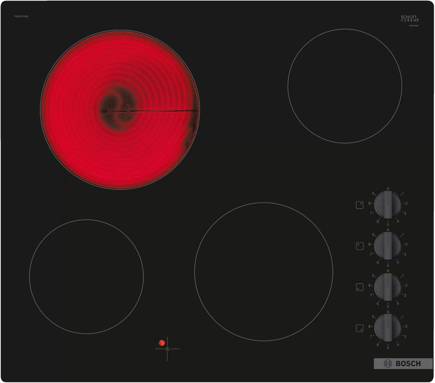 Bosch Home & Kitchen Appliances Bosch PKE611CA3E Electric hob, 60 cm, Black, Built in, Serie 2