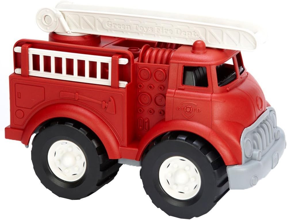 Green Toys Fire Truck - Bpa Free, Phthalates Free Imaginative Play Toy for Improving Fine Motor, Gross Motor Skills. Toys for Kids