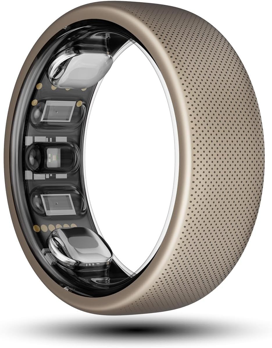 Amazfit Helio Smart Ring Health Tracker, Fitness Tracker Ring, No Subscription, Monitors Sleep, Heart Rate & Stress, Titanium Alloy, Fast 1.4-Hr Charging, Swim/Shower Water-Resistant
