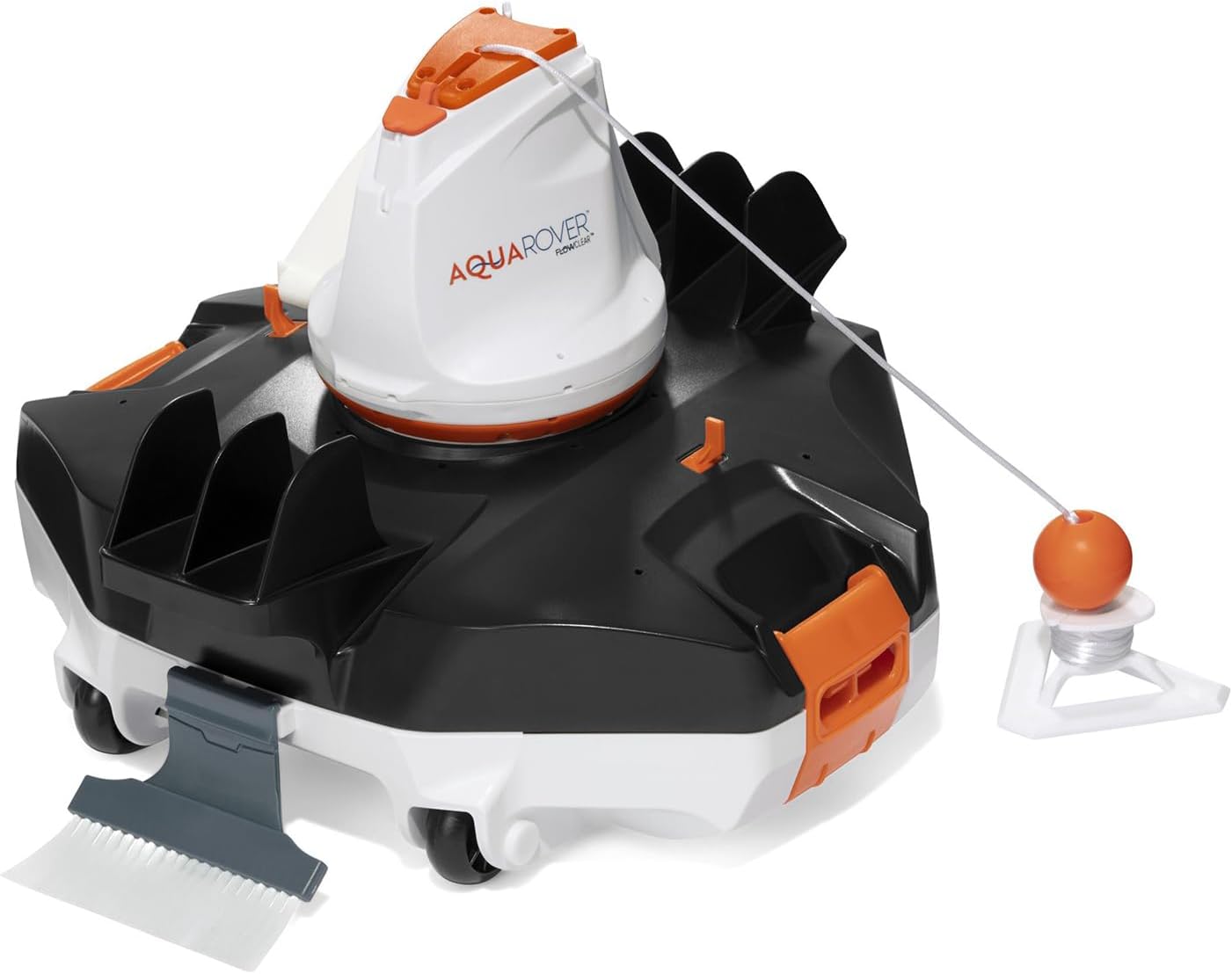 Bestway 58623E Flowclear Aquarover Automatic Swimming Pool Cleaning Cordless Robot Vacuum with Directional Jet System, LED Light, and Water Sensors