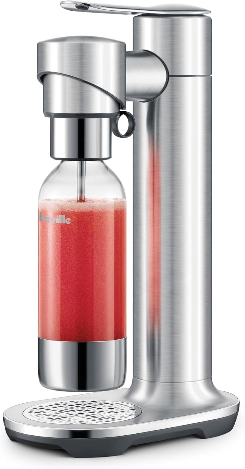 Breville BCA800BSS InFizz Fusion Sparkling Water and Beverage Carbonator, CO2 Canister Not Included, Brushed Stainless Steel