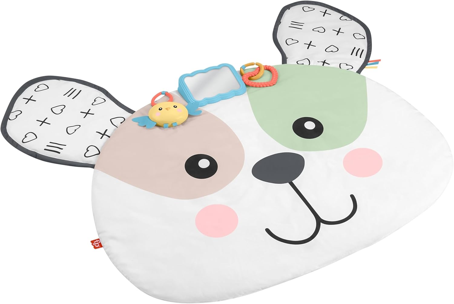 Fisher-Price Baby Tummy Time Toy, Puppy Perfection Giant Play Mat with Sensory Development Activities for Newborns 0+ Months, HYR51