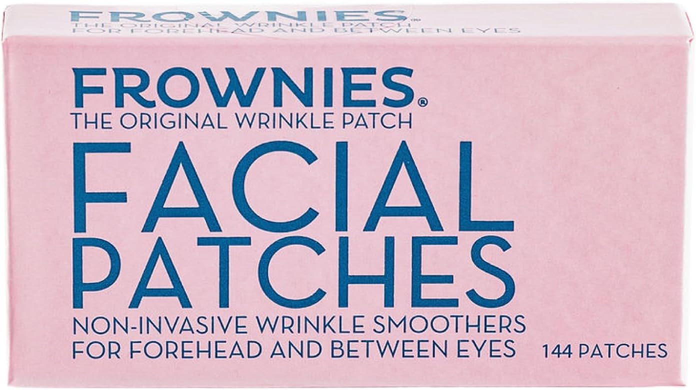 Frownies Anti-Wrinkle Patches for Forehead & Between Eyes. 144 Original Facial Wrinkle Smoothers. Prevent Wrinkles, Reverse signs of ageing Naturally