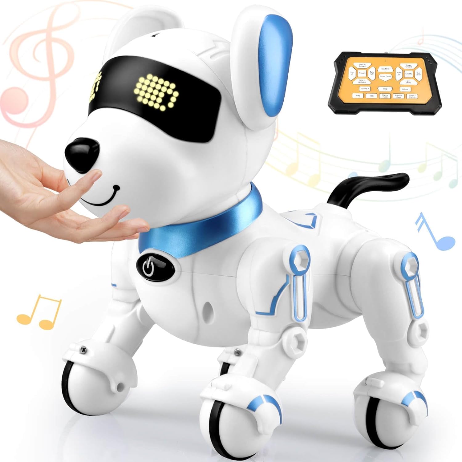 Britik Toys for 8+ Year Old Boys Girls: Remote Control Robot Dog Toy Gifts for Kids Aged 8 9 10 11 12 Year Old Boys Girls Presents Interactive Smart Dancing Talking Robotic Pet Toy-Blue