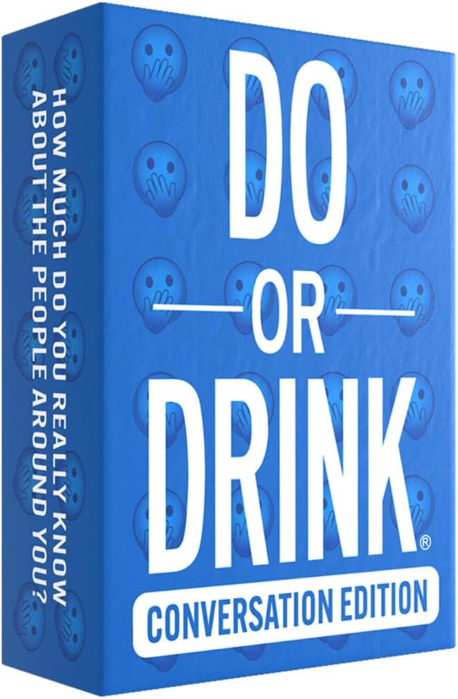 Do or Drink Let's Get Personal - Conversation Cards for Adults - 250 Cards to Get to Know Your Friends Better - Fun Drinking Game for Adults and Conversation Starter Cards for Game Night, Blue