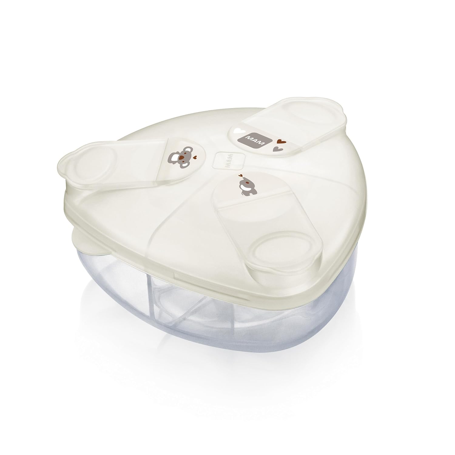 MAM Baby Spill-Proof Formula Dispenser with Snap-On Lid, Ideal for On-The-Go Feedings, Milk Powder Dispenser for Traveling