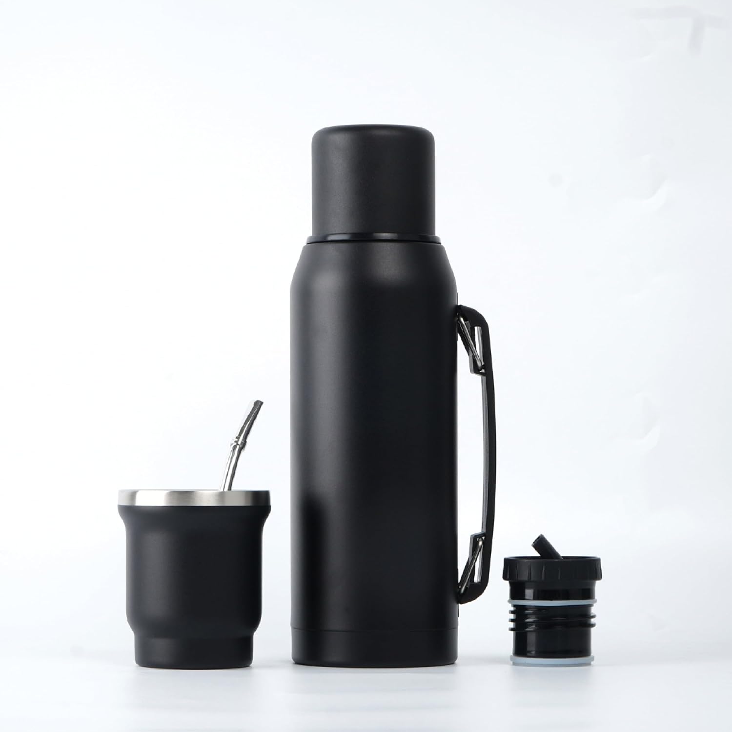 BALIBETOV 33.8 fl oz Yerba Mate Set – Thermal Flask & 9 fl oz Mate Cup, 1 Bombillas & 1 Interchangeable Spout – Double-Wall Insulated – BPA-Free – Temperature Retention