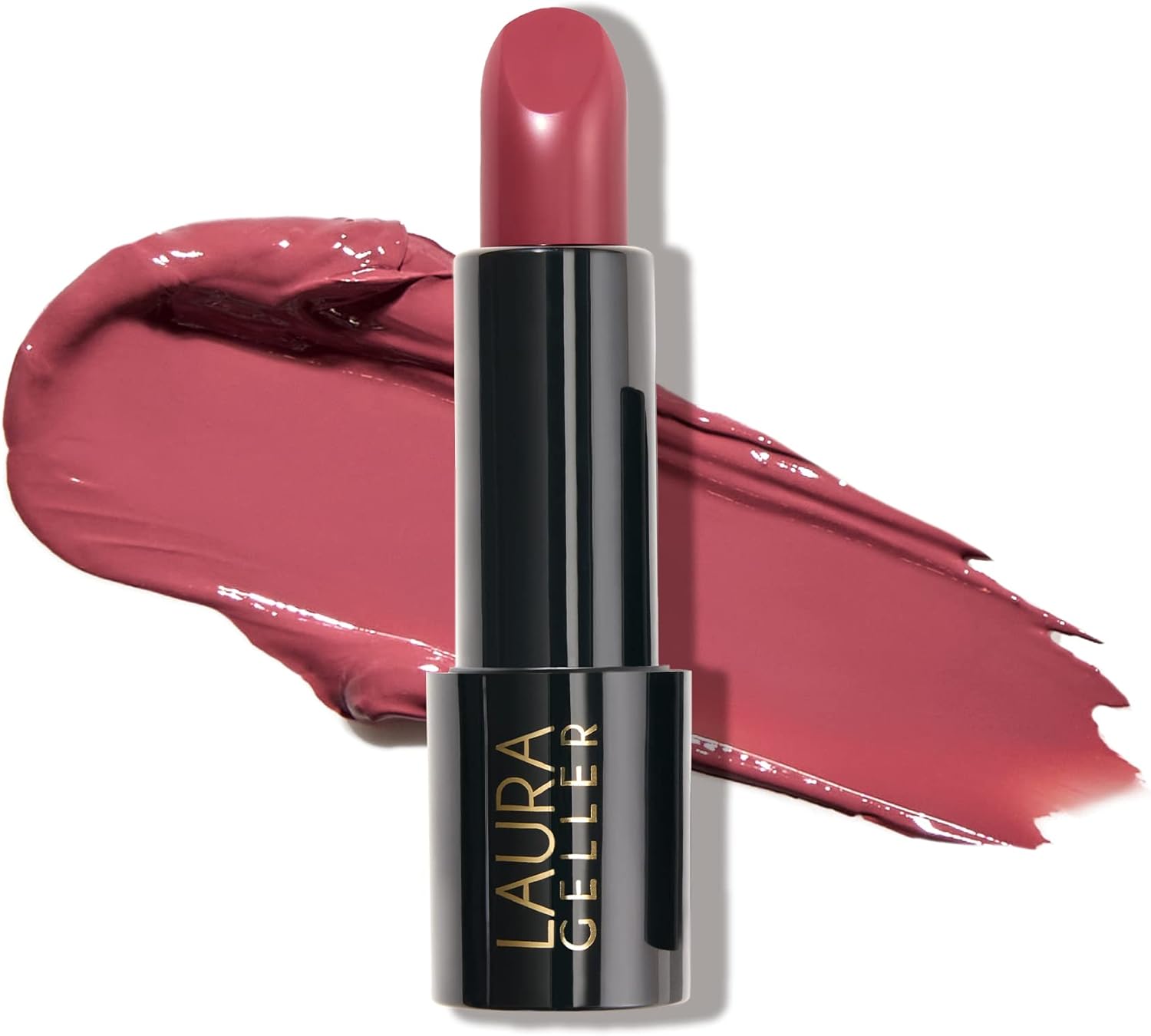 LAURA GELLER NEW YORK Modern Classic Lipstick (Real Rosy) - Long Lasting Lipstick for Ultra-Rich Colour and a Luxurious, Lightweight Feel - Anti-Feathering Cream Finish