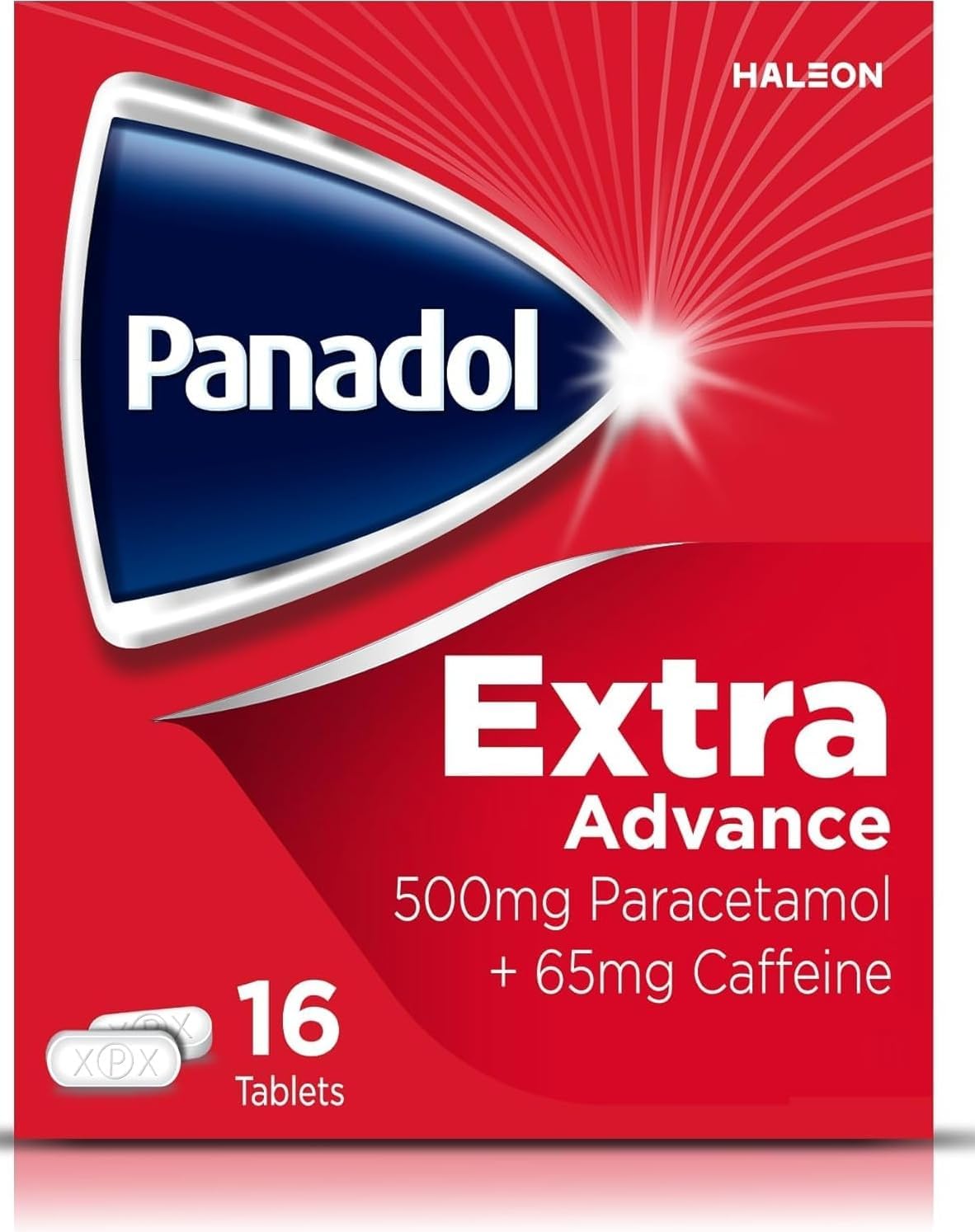 Panadol Extra Advance Painkillers, 500mg Paracetamol Tablets with 65mg Caffeine, Pain Relief for Migraines, Headaches, Backache, Joint Pain, Period Pain and Toothache, Pack of 16.