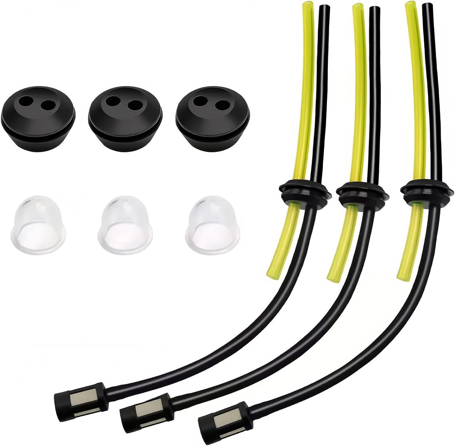 3 PCS Fuel Line Hose Kit, Universal Strimmer Fuel Pipe, Grass Petrol Trimmer Fuel Pipe, Petrol Strimmer Parts for Brush Cutter Trimmer Mower Hedge Trimmer