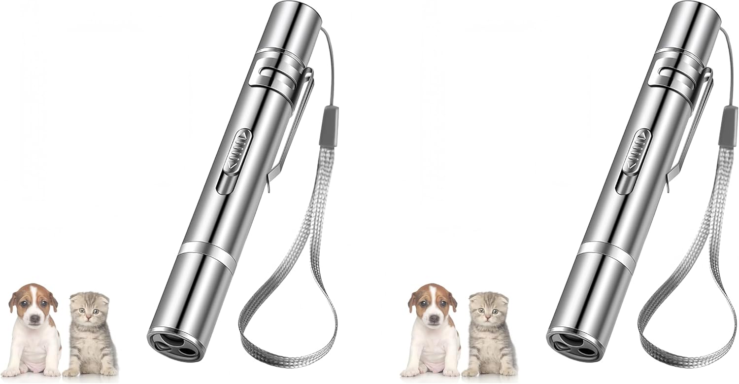 Cat Toys for Indoor Cats Adults, Interactive Toy for Cats and Dogs, Cat Toy With Led, Intelligent Electric Kitten Toys for Training Chasing Practice, USB charging (Pack of 2)