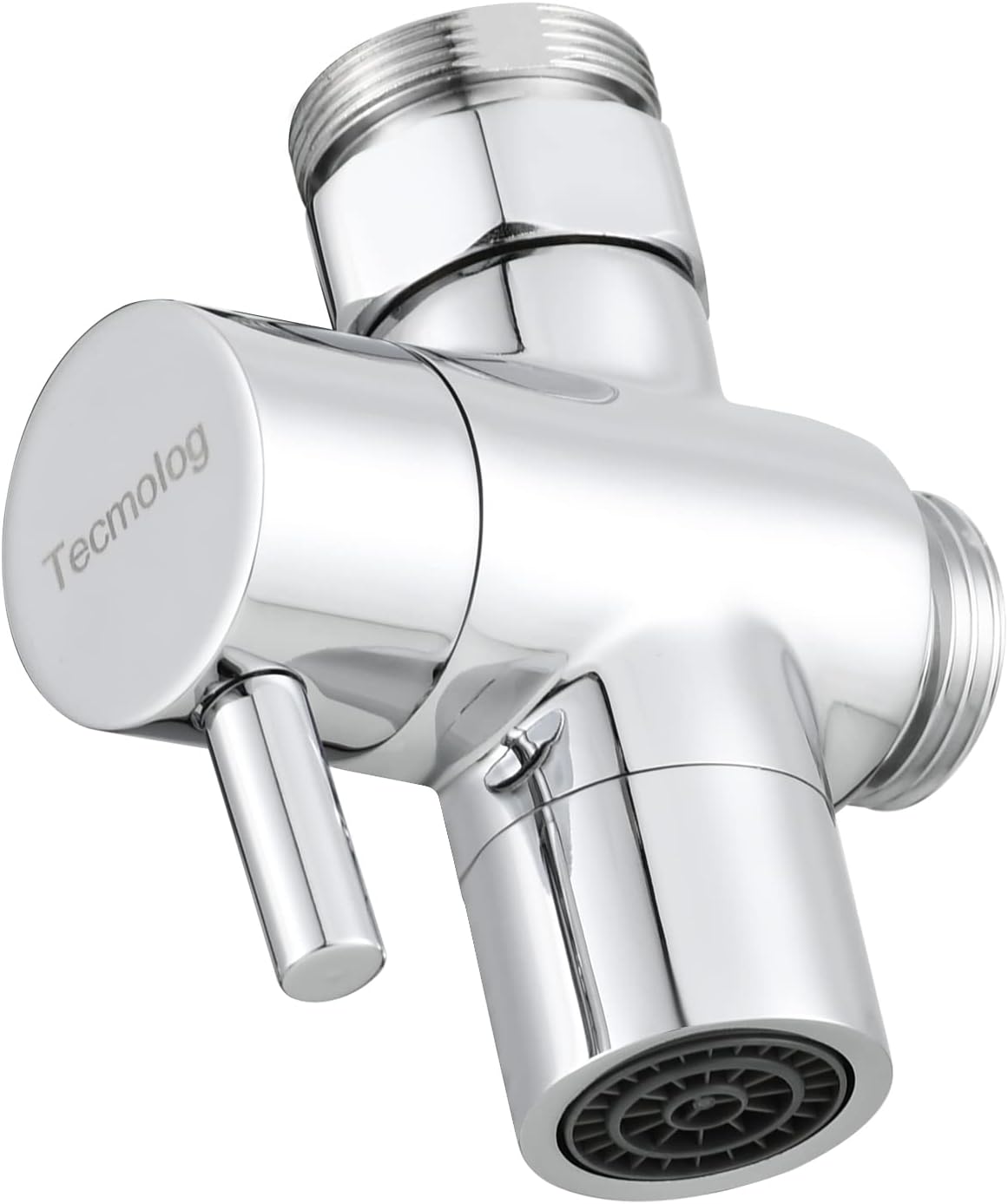 Tecmolog Brass Sink Valve Diverter Faucet Splitter for Kitchen or Bathroom, 3 Way Diverter Valve, Sink Faucet Replacement Part M22 X M24, Chrome, SBA021C