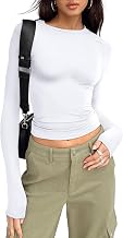 Trendy Queen Womens Long Sleeve Shirts Basic Crop Tops Tight Slim Fit Cute Teen Girls Fall Winter Y2k Clothes 2024