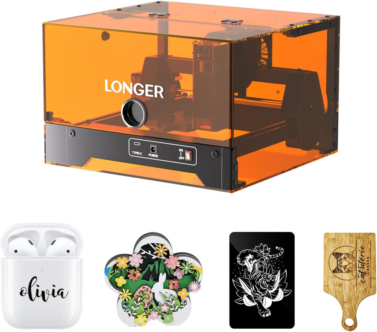 Longer Ray5 Mini Laser Engraver,10w,Class 1 Safe, 12000mm/min WiFi APP Control, 130x120mm Engraving Area with Door Detection, DIY Home Engraving Tool for Beginners on Wood, Leather, Acrylic,Metal