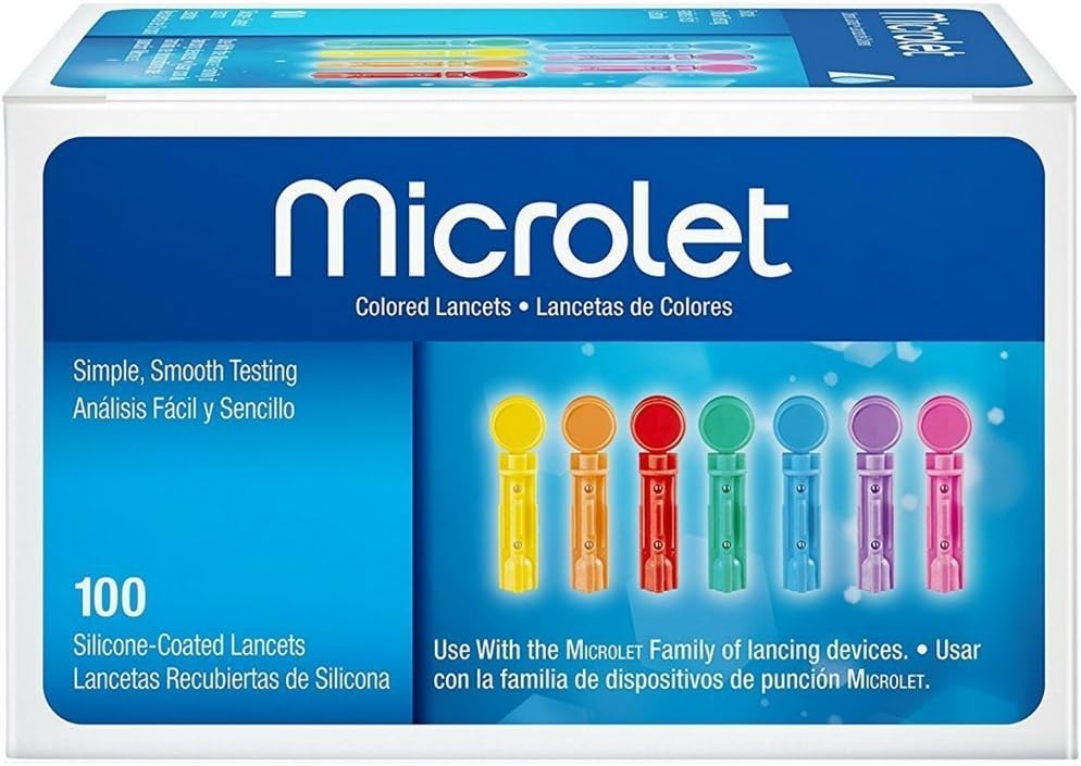 Bayer Microlet Colored Lancets, 100 Each