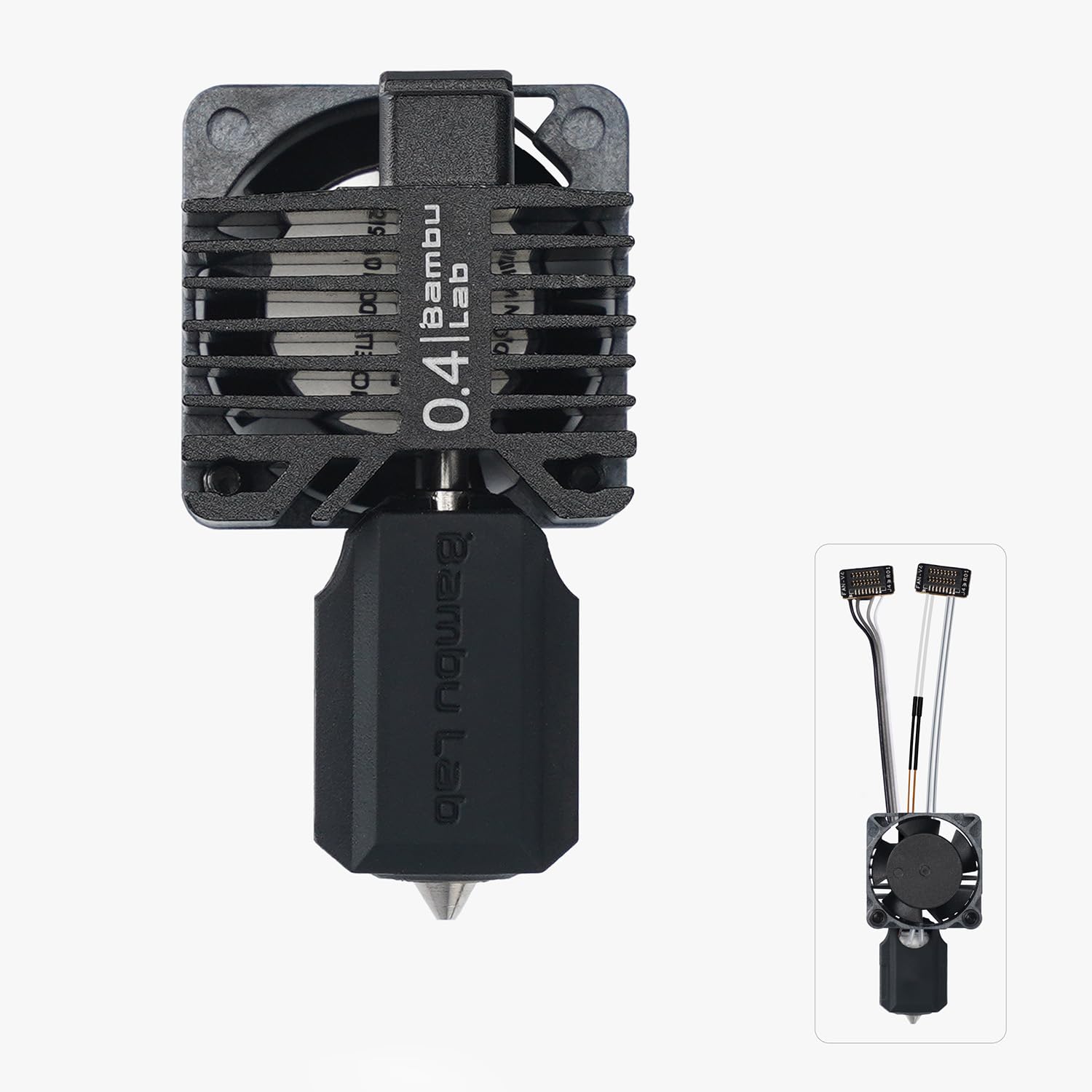 Bamboo LAB Hardened Steel Complete Hotend Kits Set with Fan for Bambu LAB P1,P1P,P1S 3D Printer 0.4MM