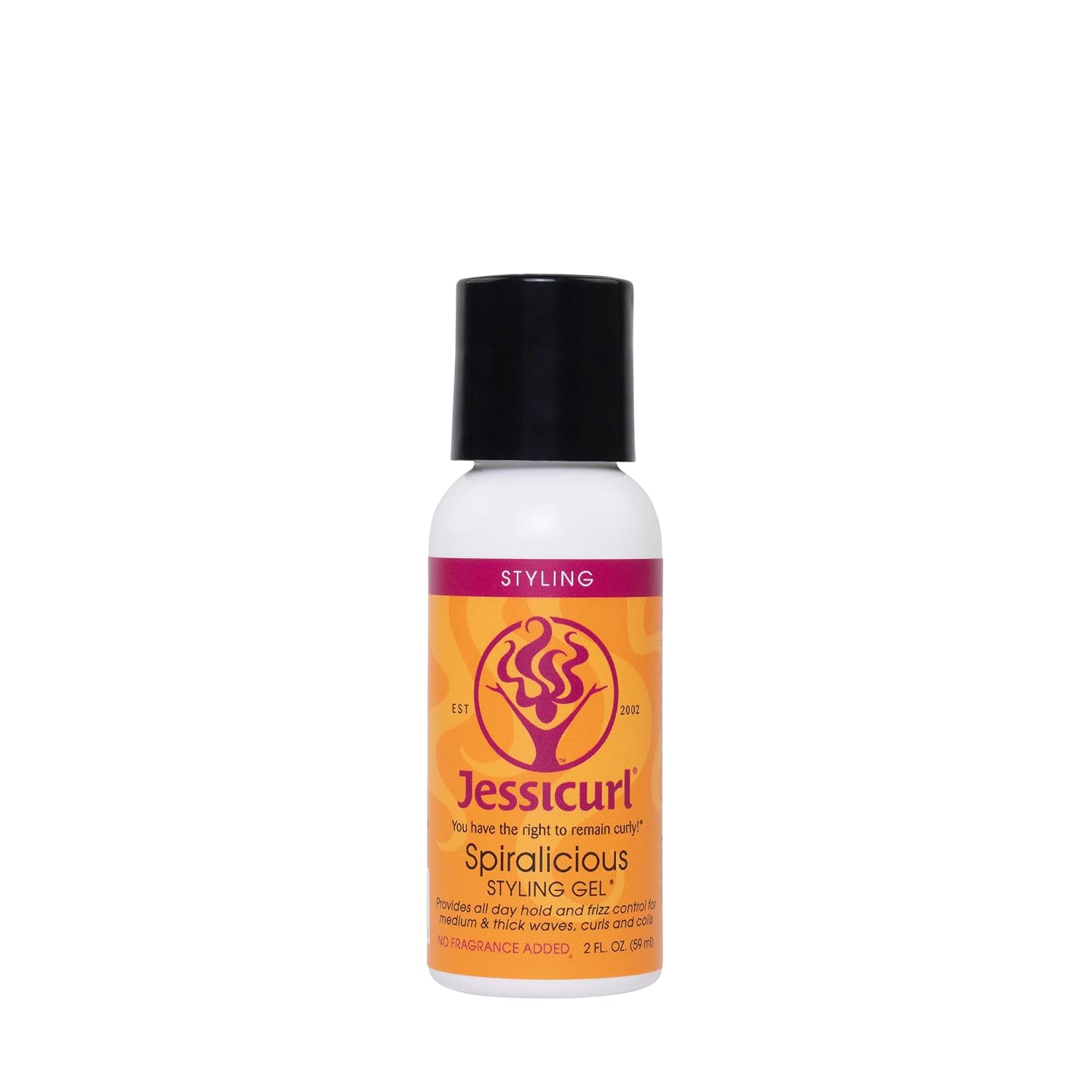 Jessicurl Spiralicious Gel, 2 Fl Oz - Hair Styling Gel for Curly Hair and Frizz Control, Safe for Color-Treated Hair, No Fragrance Added, Sulfate Free, Vegan