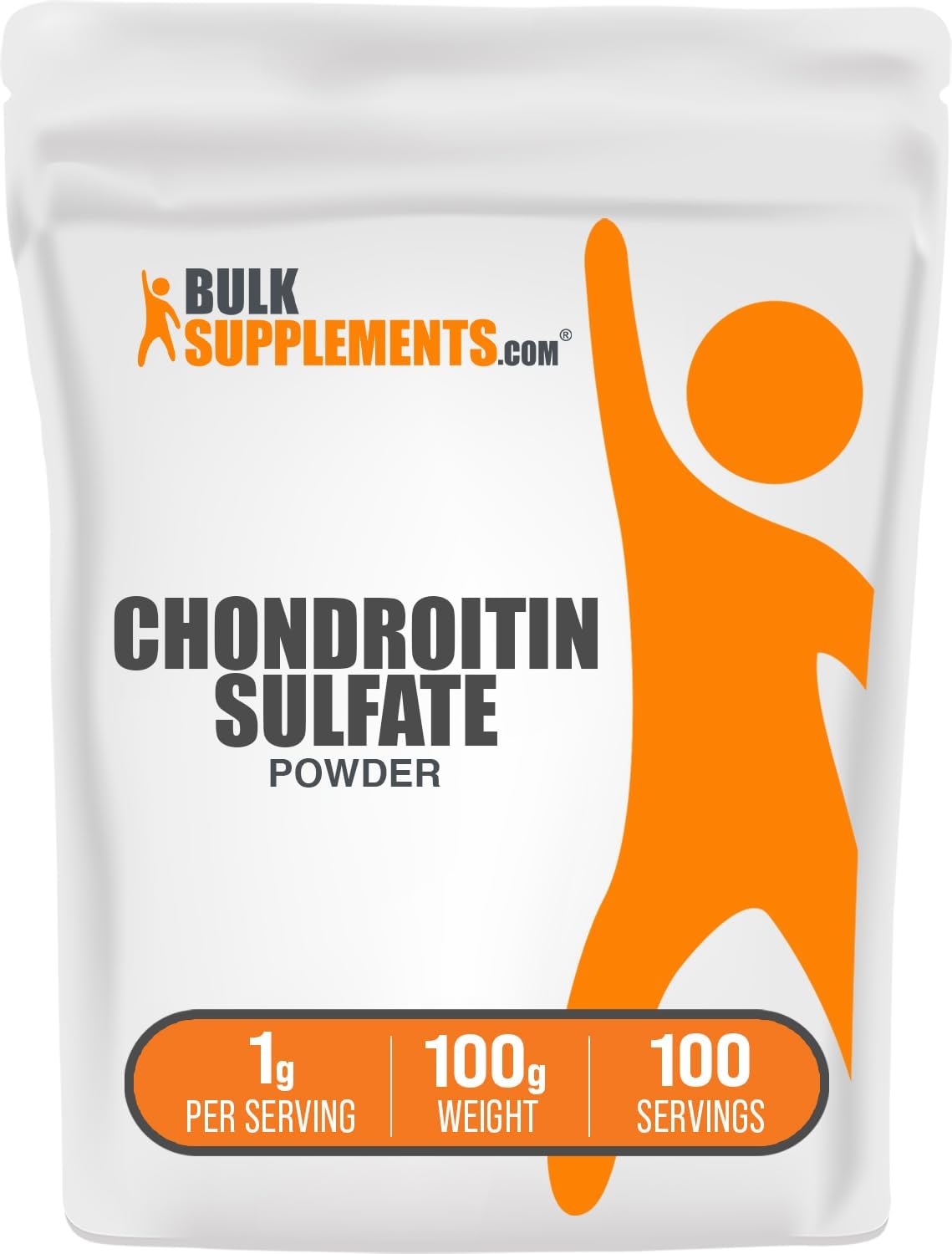 BulkSupplements.com Chondroitin Sulfate Powder - Chondroitin Sulfate Supplement, for Joint Support - Gluten Free, 1g per Serving, 100g (3.5 oz) (Pack of 1)