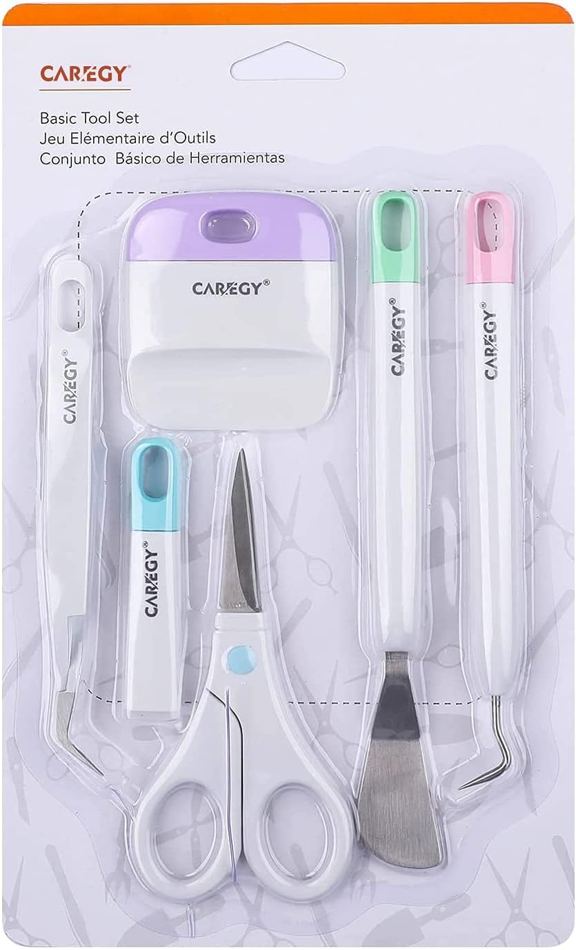 CAREGY Craft Vinyl Weeding Tools Set, Precision Craft Tools Kit, Weeding Kits for Cricut/Silhouette/Siser/Oracal 631/651/751 Vinyl