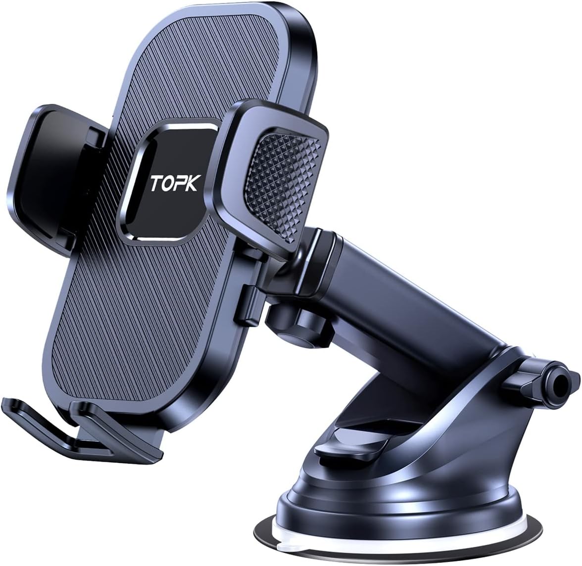 TOPK Car Phone Holder, Adjustable Phone holder for cars Cradle 360° Rotation - 2023 Upgraded Strong Sticky Gel Pad for Car Dashboard/Windscreen