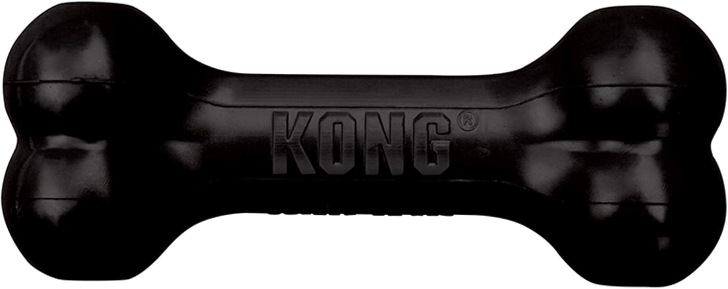 KONG - Extreme Goodie Bone - KONG's Most Durable Natural Rubber Dog Bone for Power Chewers - Black - For Medium Dogs