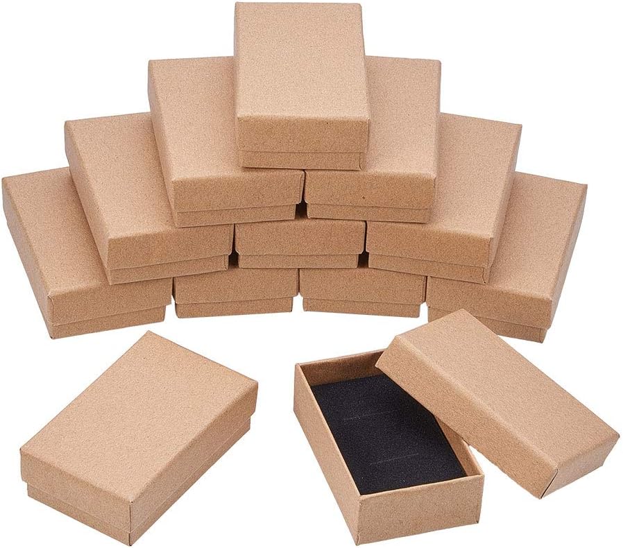 NBEADS 18 Pcs Cardboard Jewelry Boxes, 5x8cm Jewellery Gift Boxes with Lid Cardboard Jewelry Set Box Gift Boxes for Jewellery Packaging Necklace Ring Earrings Display Christmas