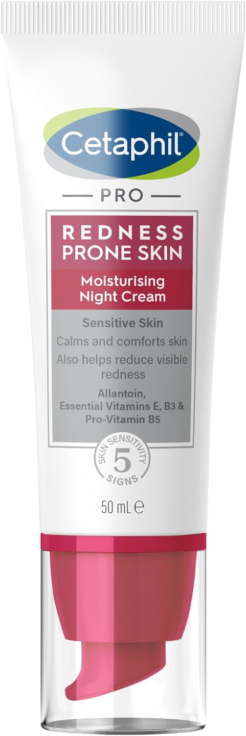 Cetaphil PRO Night Cream, 50ml, Moisturiser For Sensitive & Redness Prone Skin, With Vitamin E