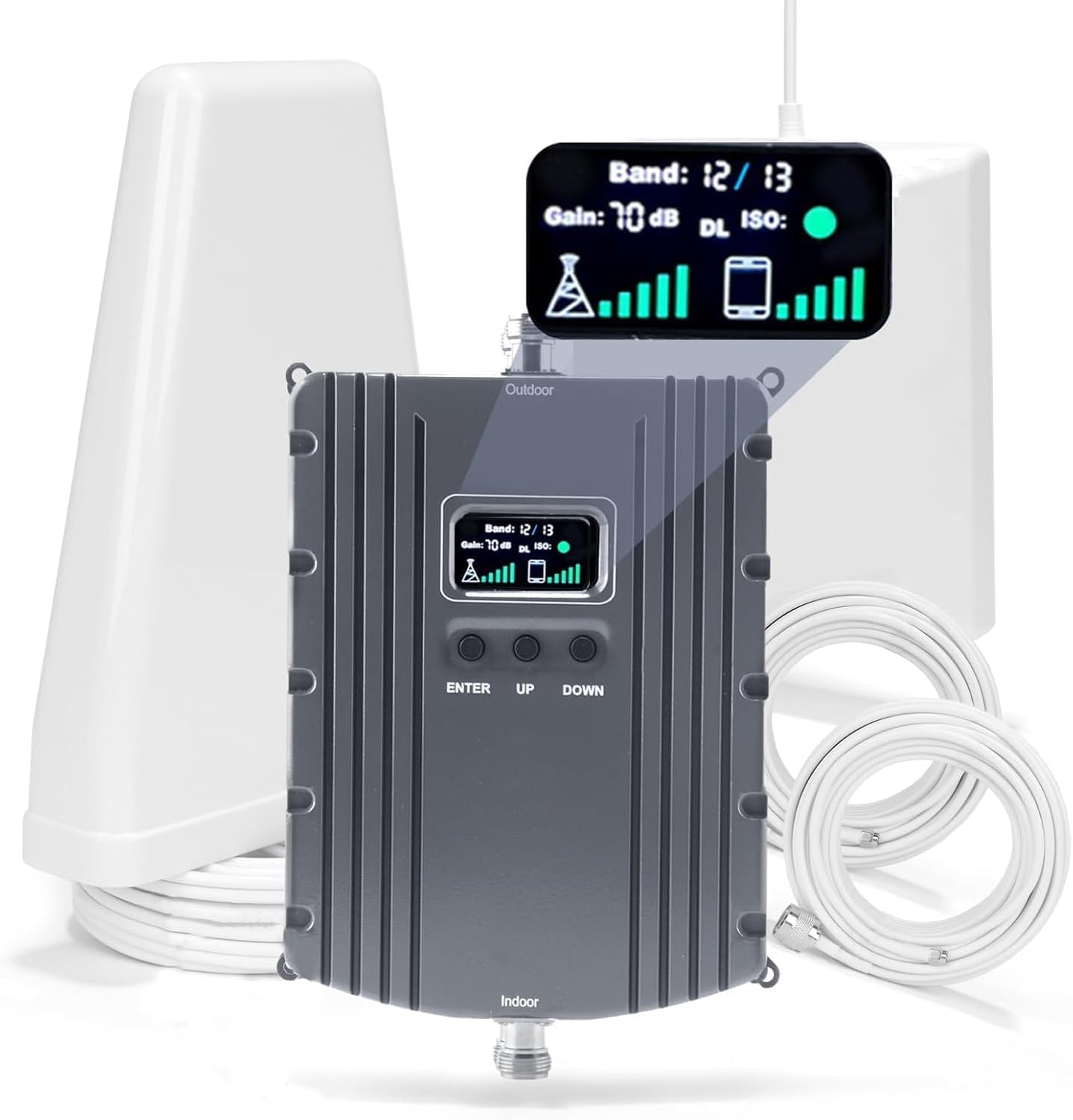 Cell Phone Booster for Home,Up to 5500Sq Ft,Cell Phone Signal Booster for Band 2/25 / 4/66 / 5/12 / 17/13 with All U.S. Carriers,Boosts 5G 4G LTE, FCC Approved (Light Purple)