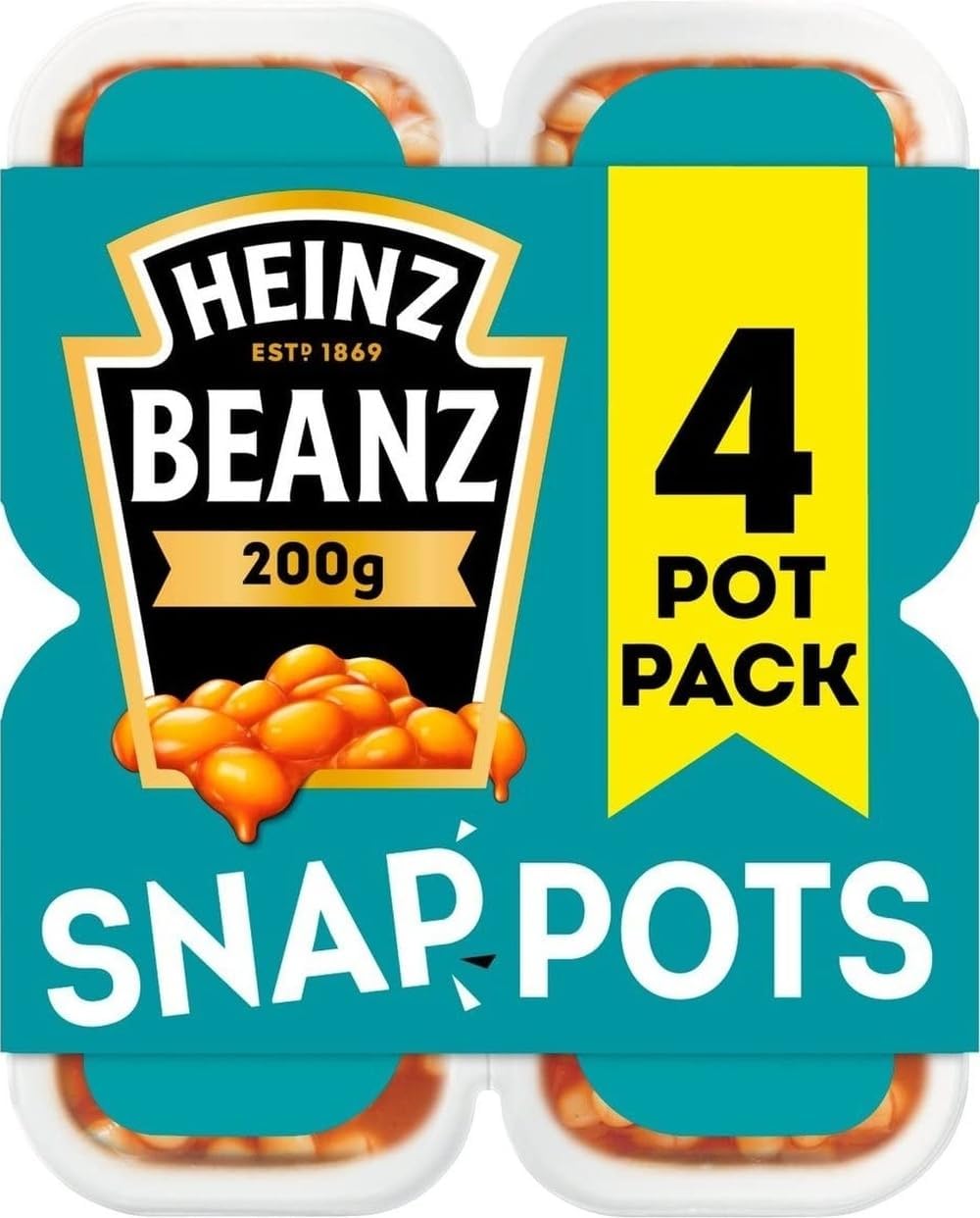 Heinz Baked Beans Snap Pots 4 x 200g