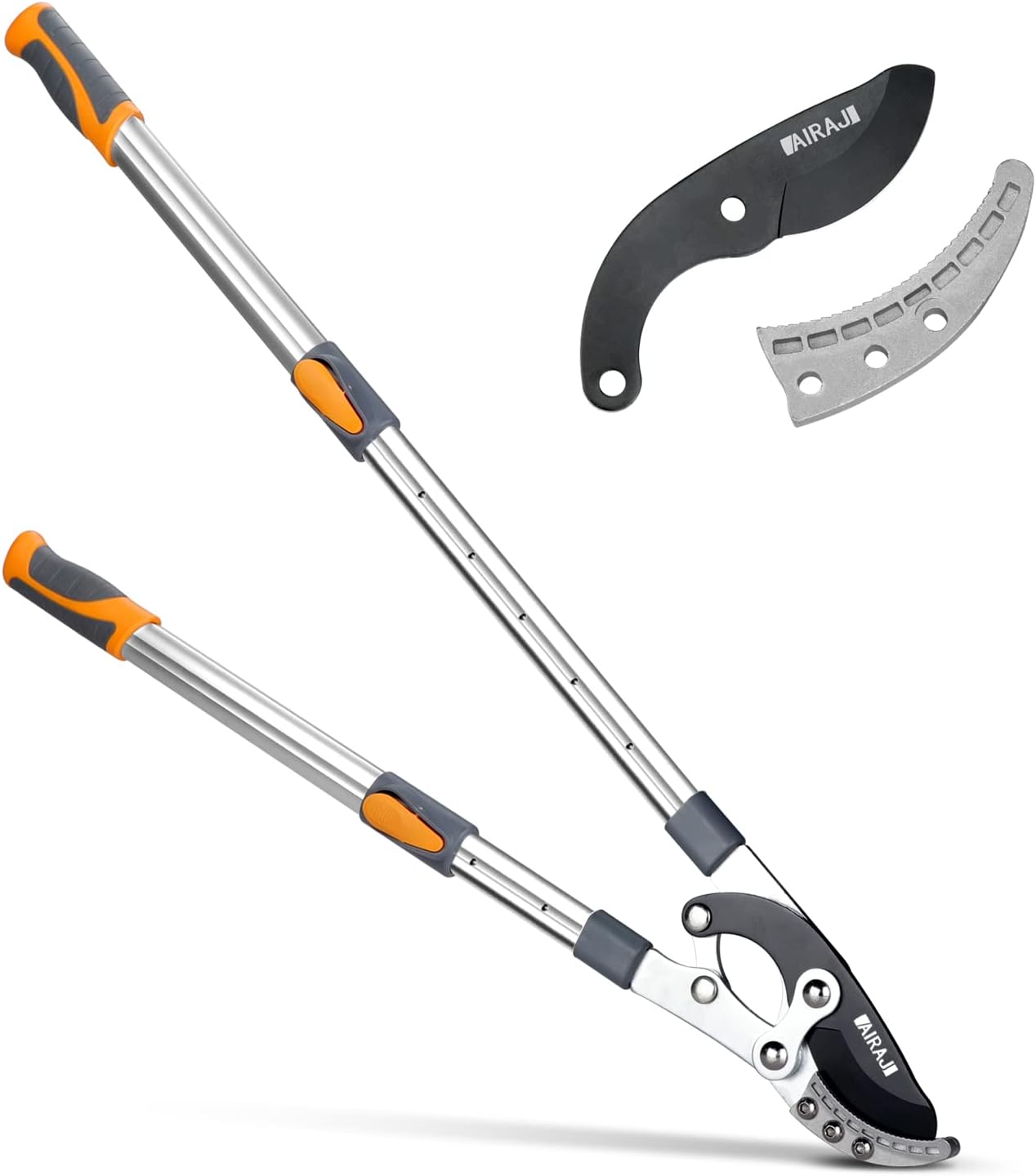 AIRAJ Telescopic Loppers 70-103CM, Loppers Heavy Duty, with Replacement Blades,SK-5 Steel Blade and Teflon-Coated,Six-Way Adjustable Handle,Professional Tree Loppers