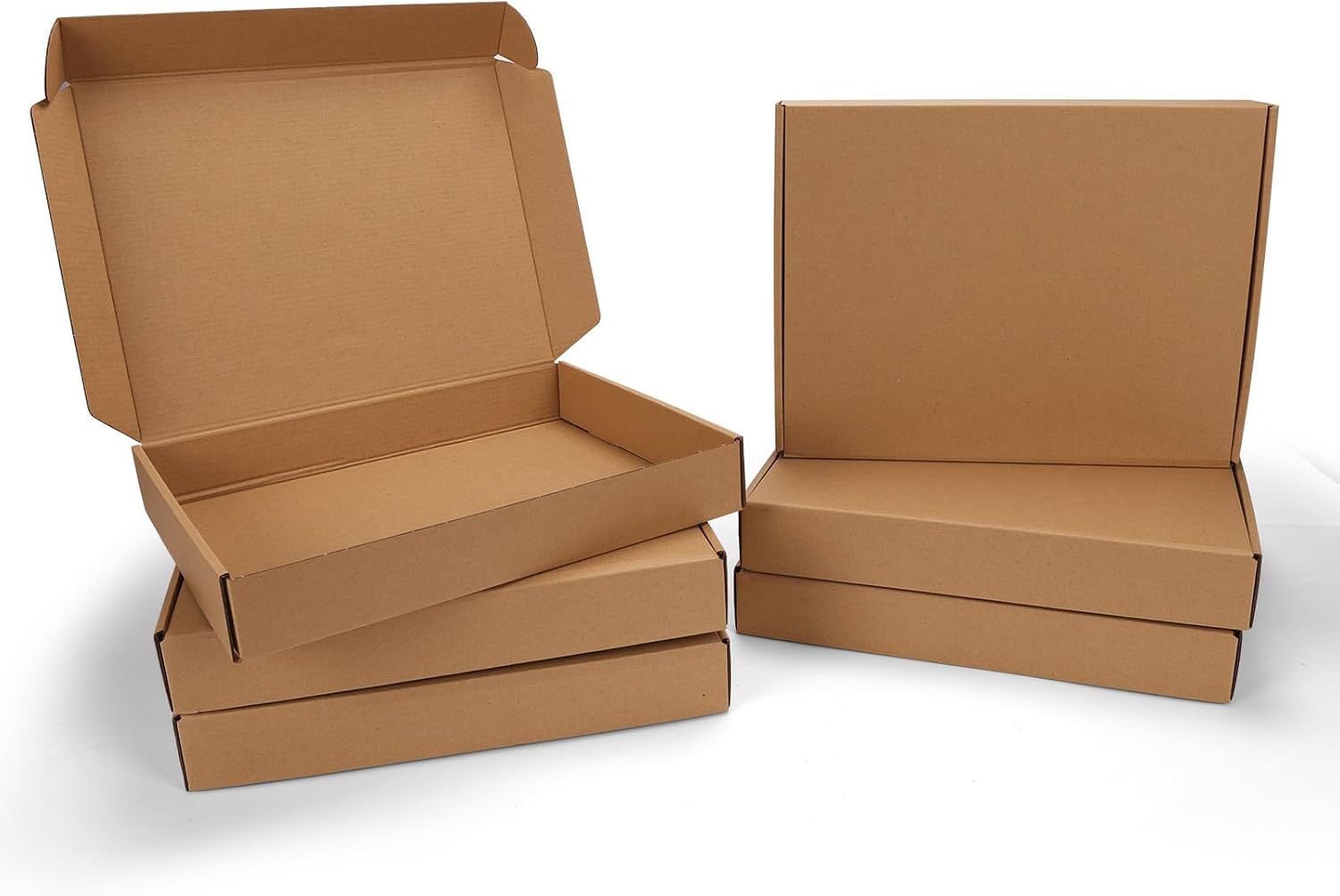 PHAREGE 6 Pack 13x10x2 inch Cardboard Shipping Boxes, Brown Mailing Box