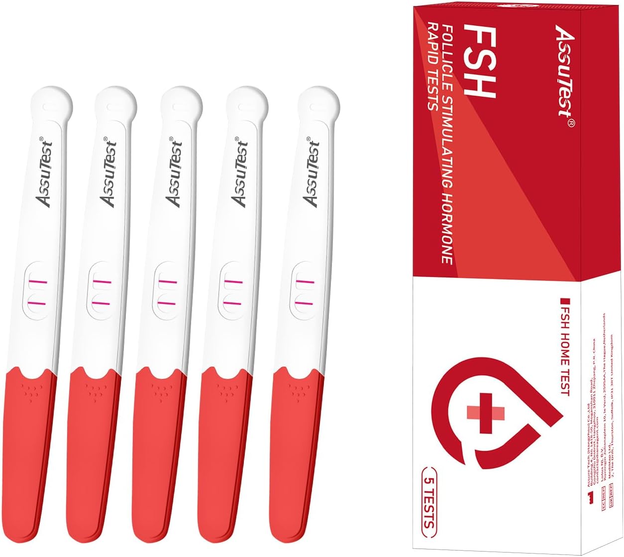 AssuTest Menopause Test Kit - 99.6% Accurate FSH Level Detection at Home Easily Self Testing Fast Result in 5 mins - 5 Pack