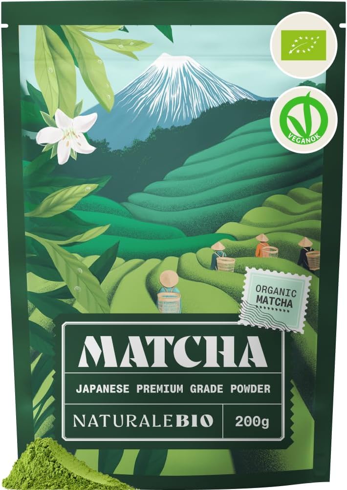 NaturaleBio Organic Premium Grade Japanese Matcha Powder L-Theanine