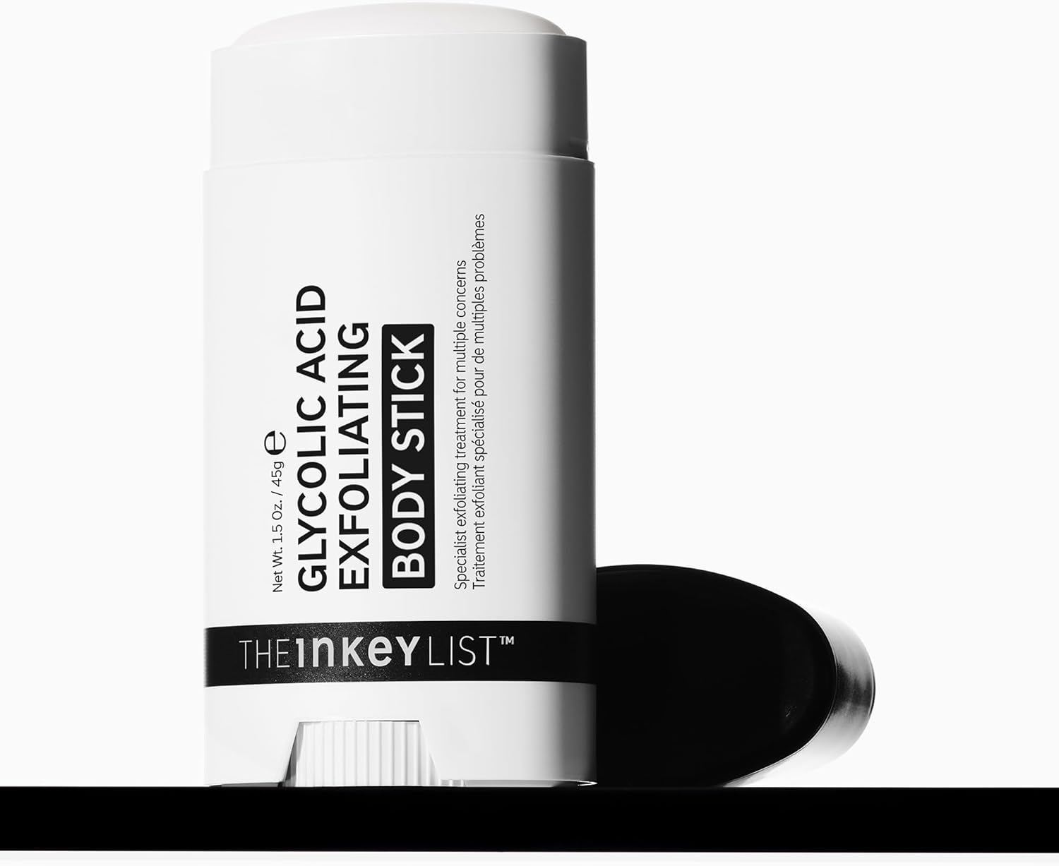 The INKEY List Glycolic Acid Exfoliating Body Stick 45g, Multiple Concerns, One Targeted Solution, Delivers Deep, Effective Exfoliation, Fragrance Free, Suitable For All Skin Types