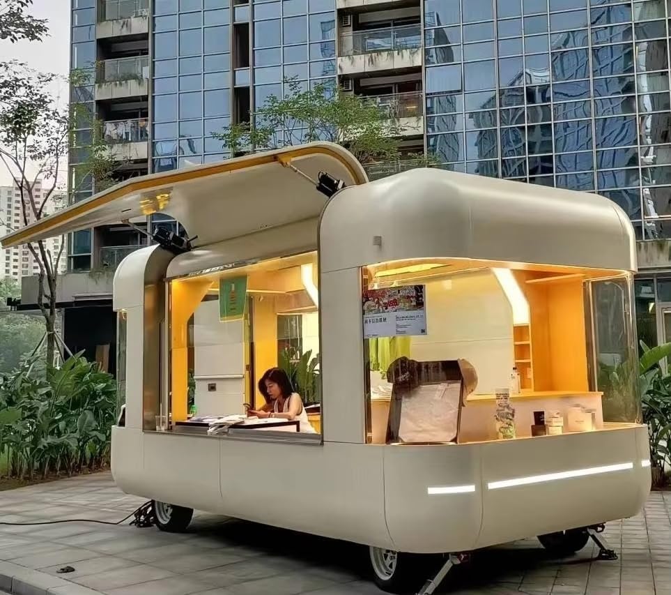 Food Concession Trailer with Full Kitchen Setup – Mobile Food Truck for Serving Coffee, Hot Dog, Smoothies, and Ice Cream at Outdoor Markets, Street Corners, and Seasonal Festivals