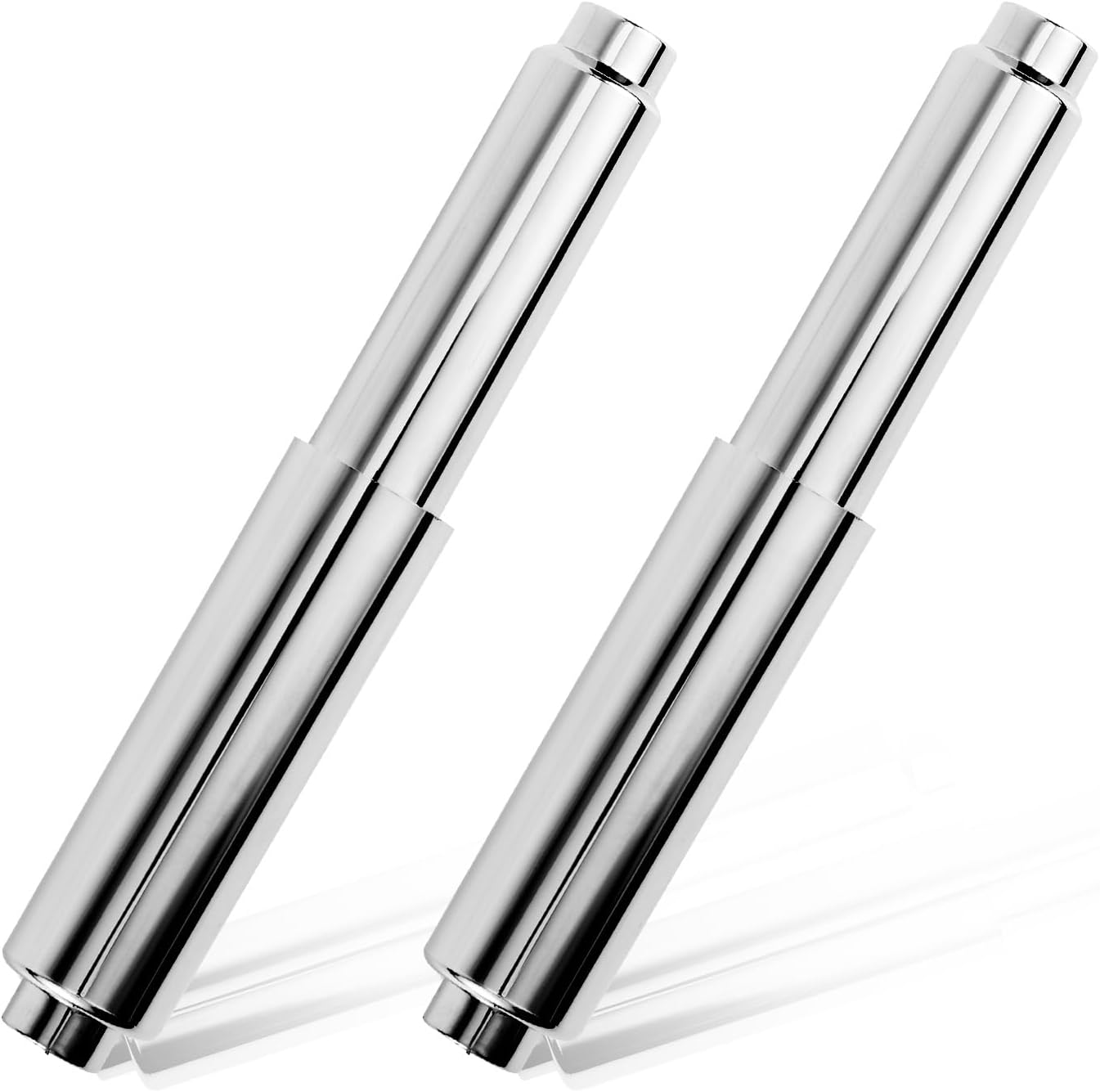2pcs Toilet Paper Holder Spring Loaded Rod, Plastic Adjustable Toilet Tissue Holder Roller Replacement Wall Mount for Bathroom Fixture