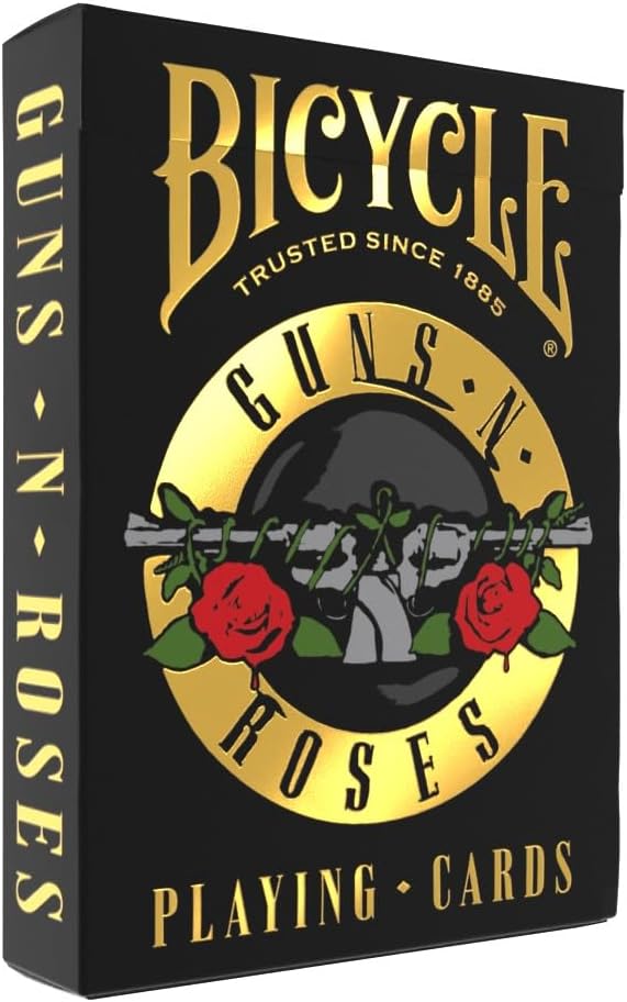 Bicycle Guns'n' Roses Playing Cards, 88 mm x 59 mm x 12 mm, Yellow