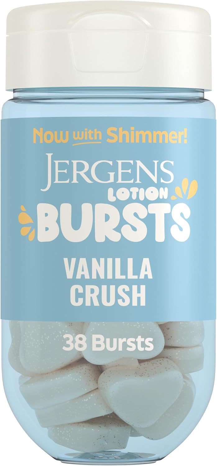 Jergens Vanilla Crush Lotion Bursts, Heart-Shaped Moisturizer, 38 Ct