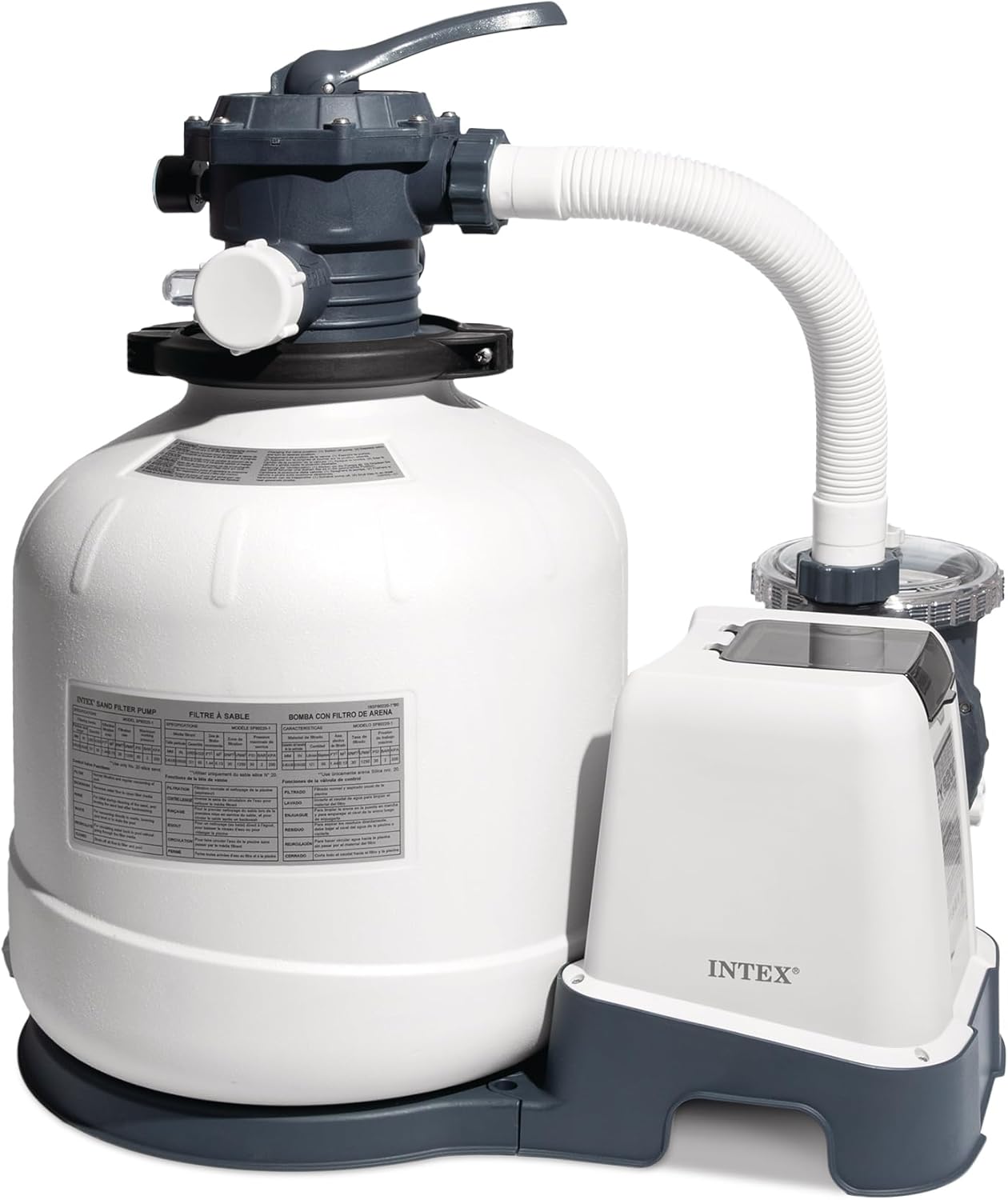 INTEX 3,000 GPH Krystal Clear Sand Filter Pump for Above Ground Pools, Swimming Pool Pump with Automatic Timer - Improved Circulation, Filtration, & Clarity