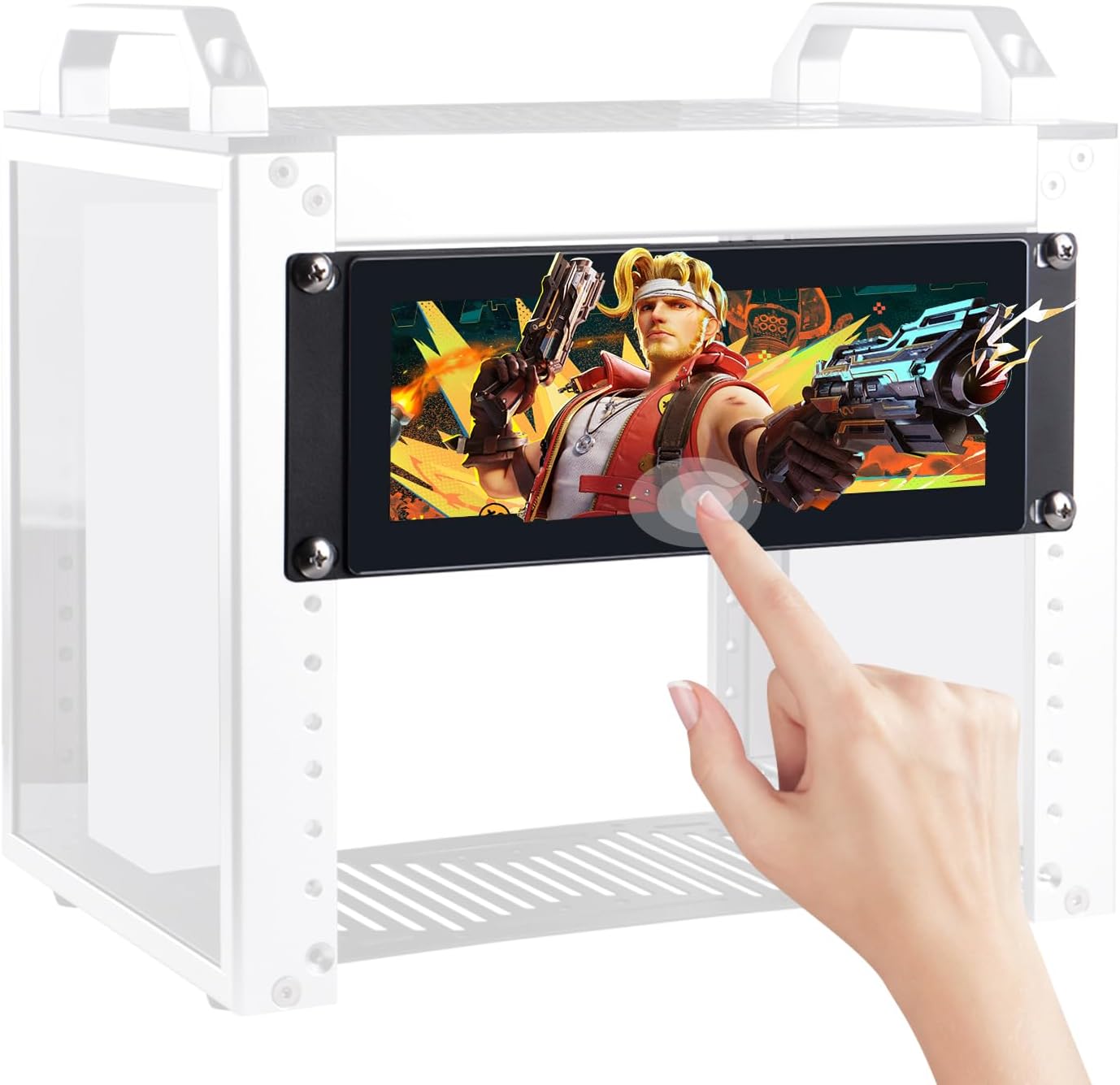 GeeekPi 7.84 inch 1280x400 LCD Touch Screen 2U Rack Mount Monitor for DeskPi RackMate T0/T1/T2 Server Cabinet