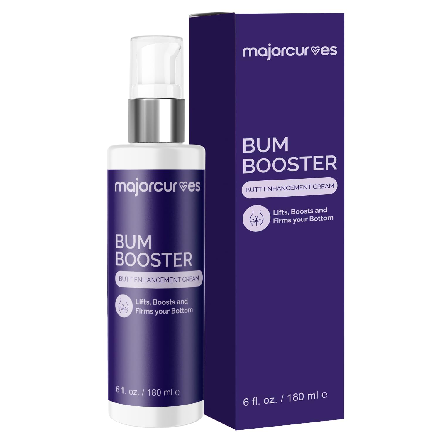 Bum Booster Cream – Butt Enhancement Cream for Women – Natural Booty Lift & Firming with LipidMaxx, Wild Yam & Aloe – Bigger, Rounder Bum in 2 Weeks – 6 oz