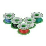 BNTECHGO 20 Gauge Silicone Wire Kit Red Black White Blue and Green Each 30ft 20 AWG Stranded Tinned Copper Wire