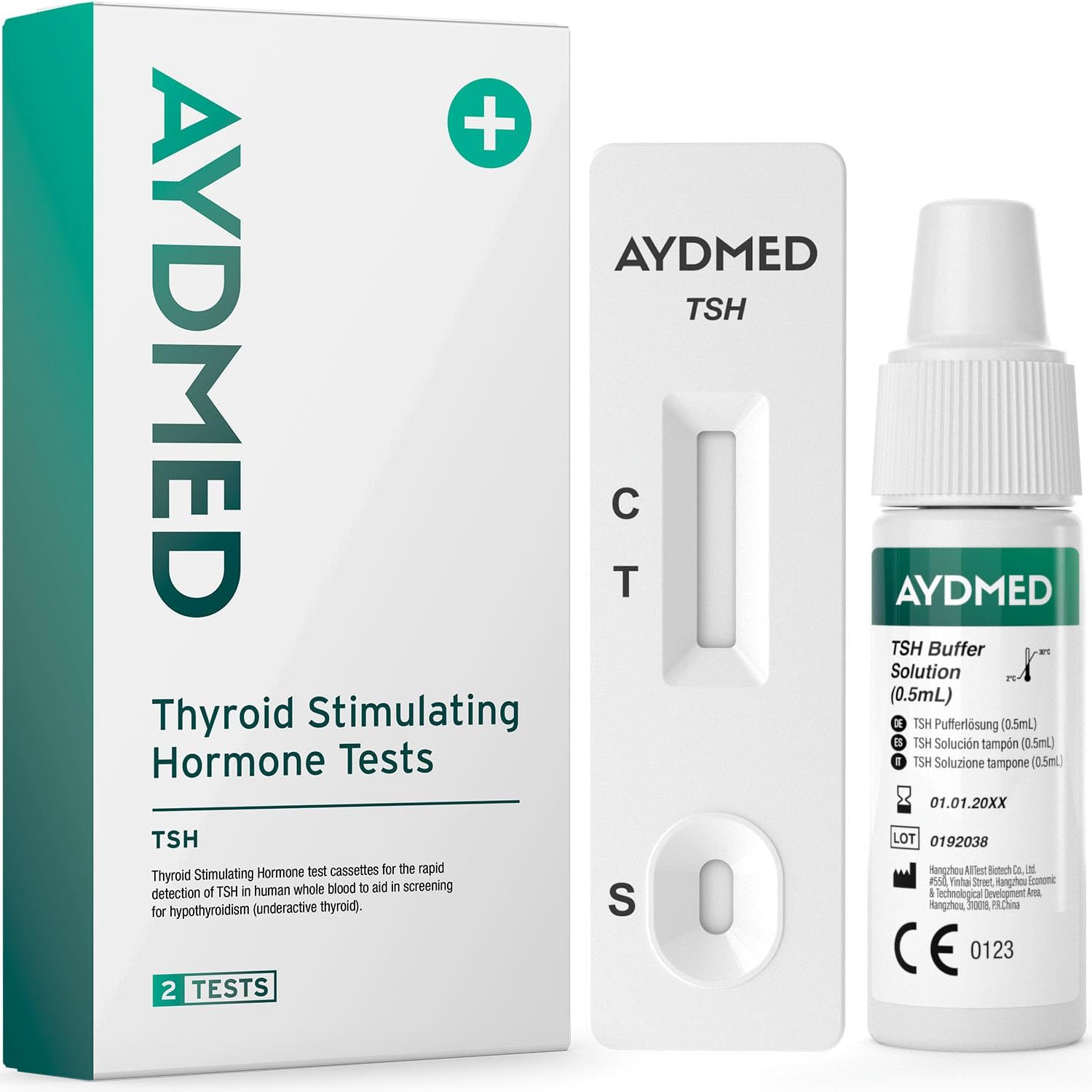 2 x AYDMED Thyroid Stimulating Hormone Tests | Thyroid Testing Kit For Home Self-Test Blood Screening Of Hypothyroidism | Underactive Thyroid Test | Results In 10 Minutes | 98% Accuracy | CE Certified
