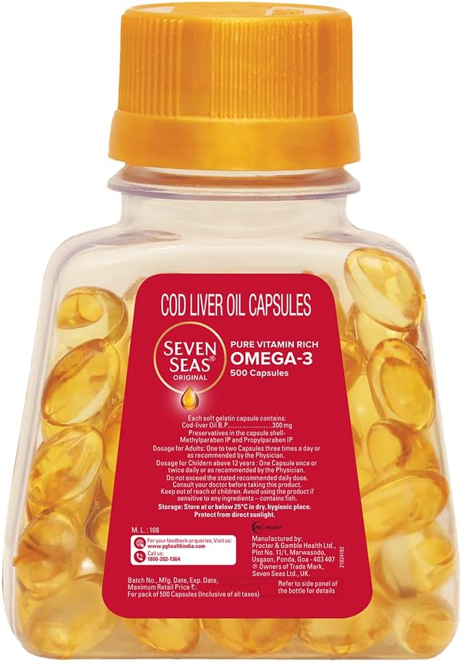 Seven Seas Cod Liver Fish Oil 500 Capsules