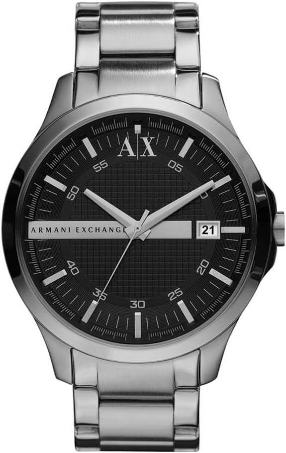 A|X Armani Exchange Men's Watch with Three-Hand Analog Display and Date Window, Watch for Men with Stainless Steel or Leather Band