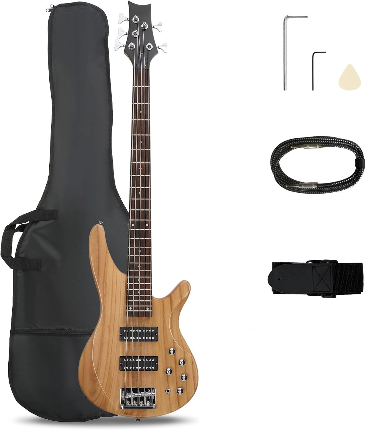 Ktaxon 5 String Electric Bass Guitar | Full Size 5 String Bass Guitar Kit