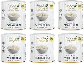 Ready Harvest Parboiled Rice White Rice | Emergency Food, Survival Food, Bug Out Bag, Camping Essentials, Camping Food, Pantry Staples | Preparedness Items #10 Can | 25-year Shelf Life 4lbs